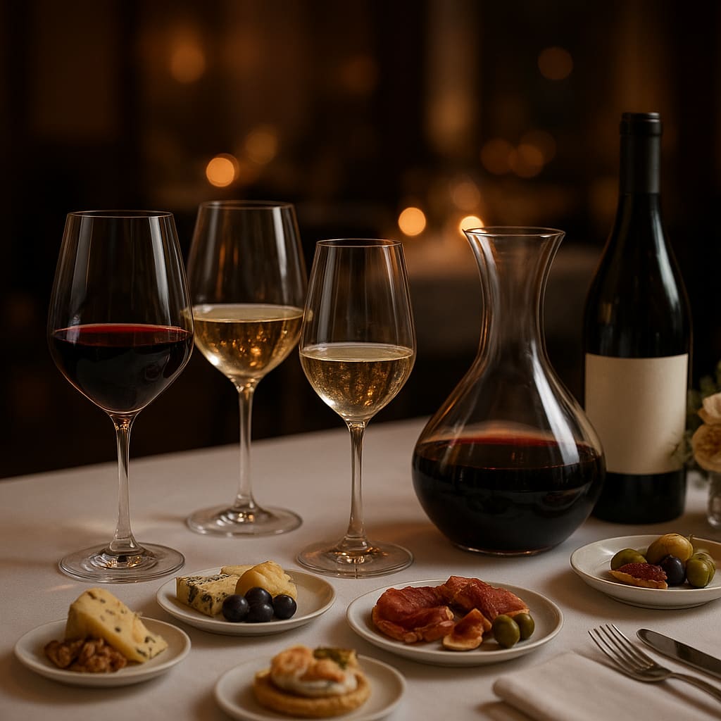 Weinbegleitung mit mehreren Gläsern